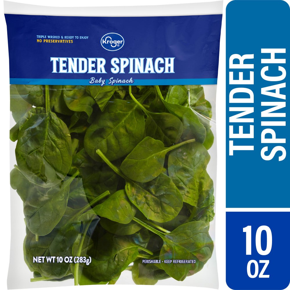 slide 1 of 3, Kroger Tender Spinach, 10 oz