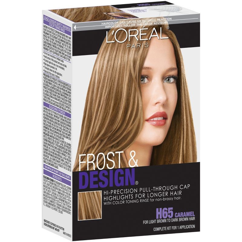 slide 3 of 3, L'Oreal Paris Frost & Design Hi-Precision Pull-Through Cap Highlights - H65 Caramel - 1 Kit, 1 ct