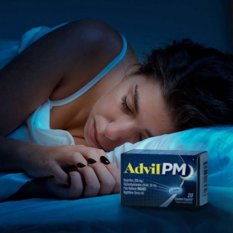 slide 3 of 8, Advil PM Liqui-Gels Pain Reliever/Nighttime Sleep Aid Liquid Filled Capsules - Ibuprofen (NSAID) - 40ct, 40 ct