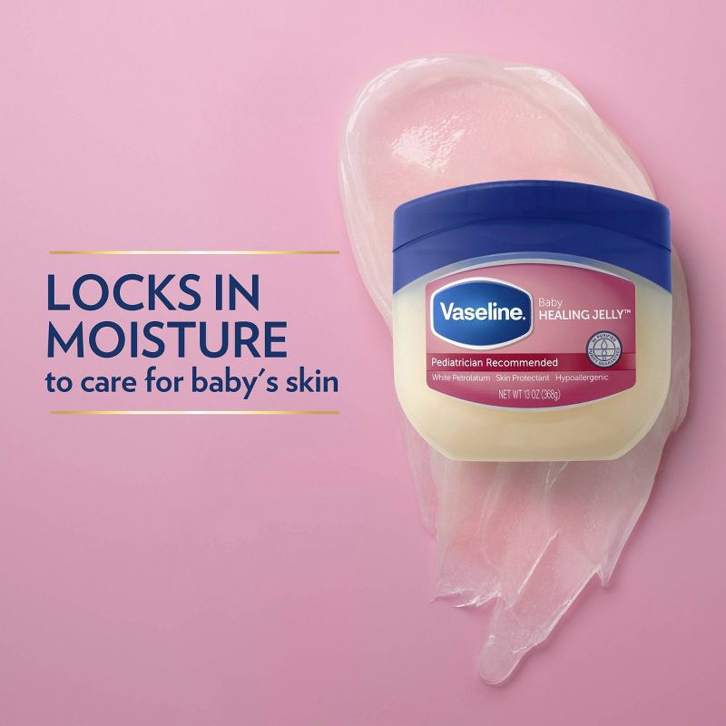 slide 4 of 10, Vaseline Baby Hypoallergenic Petroleum Healing Jelly & Diaper Rash Skin Protectant - 13oz, 13 oz