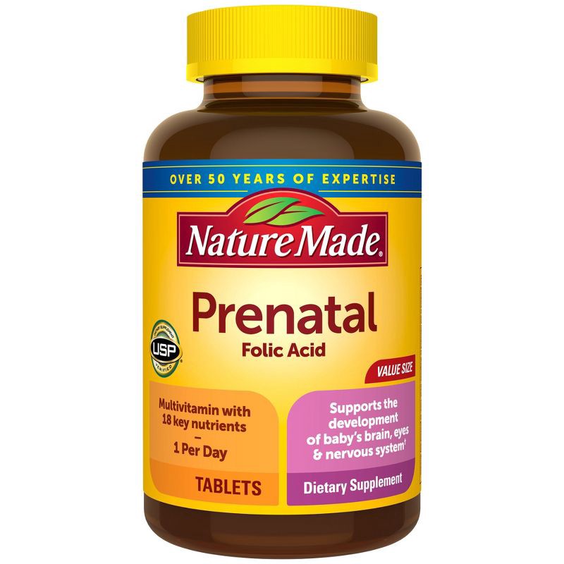 slide 1 of 9, Nature Made Prenatal Multivitamin with Folic Acid, Prenatal Vitamin & Mineral Supplement Tablets - 250ct, 250 ct