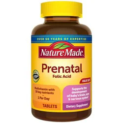 Nature Made Prenatal Multivitamin with Folic Acid, Prenatal Vitamin &amp; Mineral Supplement Tablets - 250ct
