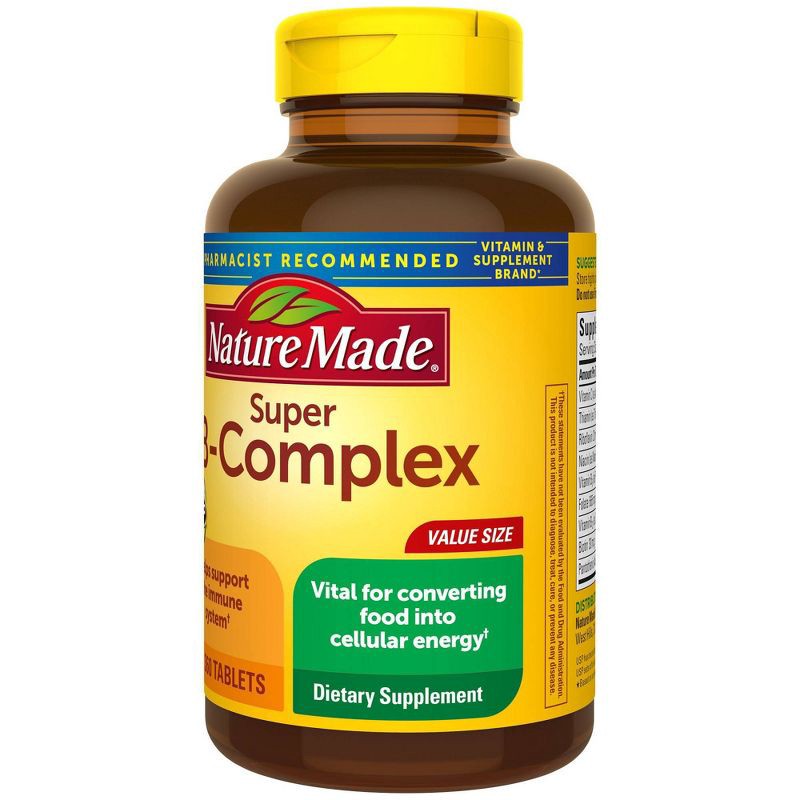 slide 4 of 6, Nature Made Super Vitamin B Complex with Folic Acid + Vitamin C for Immune Support Tablets - 360ct, 360 ct