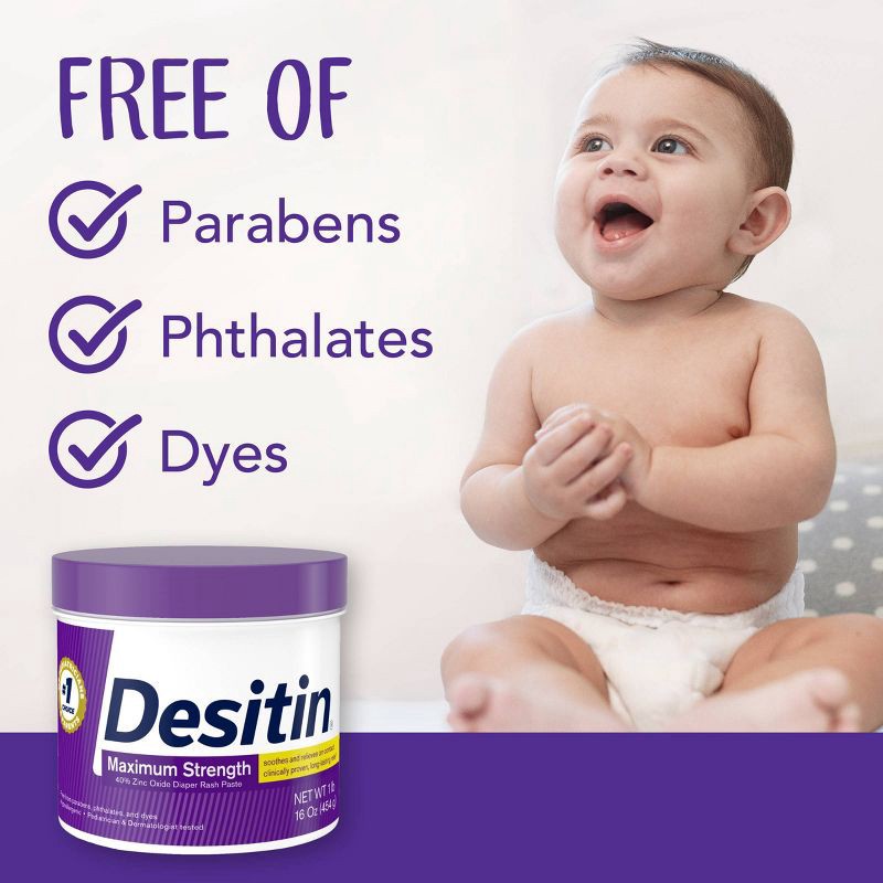 slide 7 of 9, Desitin Maximum Strength Baby Diaper Rash Cream with Zinc Oxide - 16oz, 16 oz