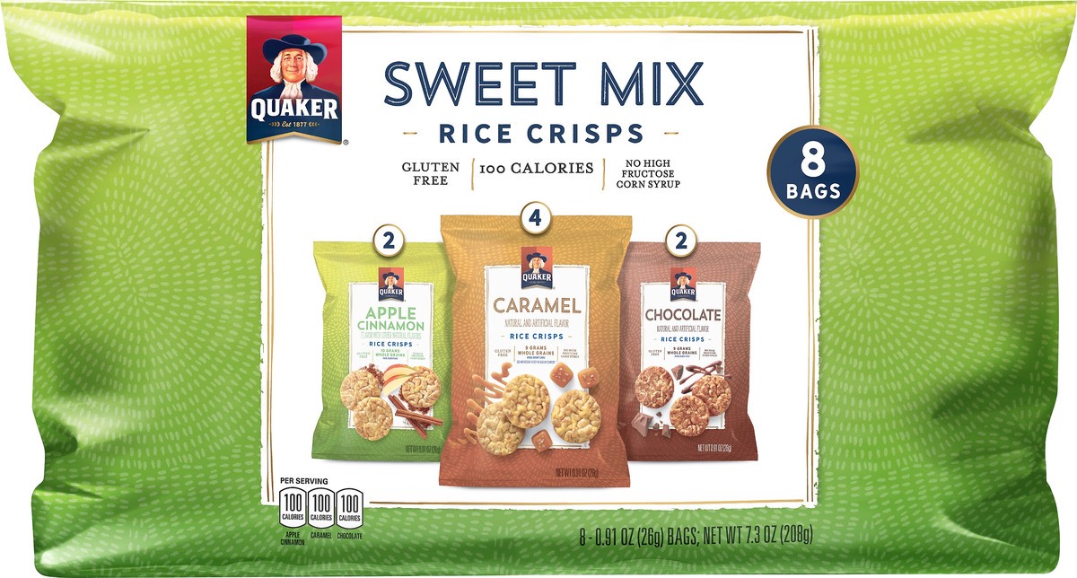slide 5 of 5, Quaker Sweet Mix Variety Pack Popped Rice Snacks, 8 ct; 0.91 oz
