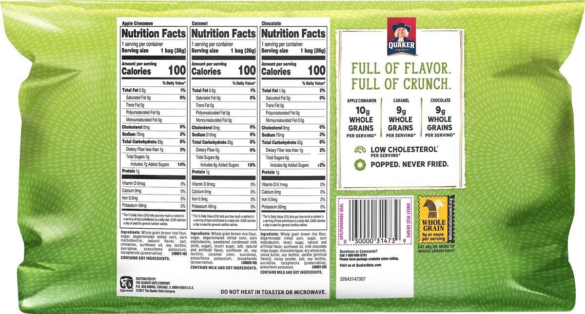 slide 3 of 5, Quaker Sweet Mix Variety Pack Popped Rice Snacks, 8 ct; 0.91 oz