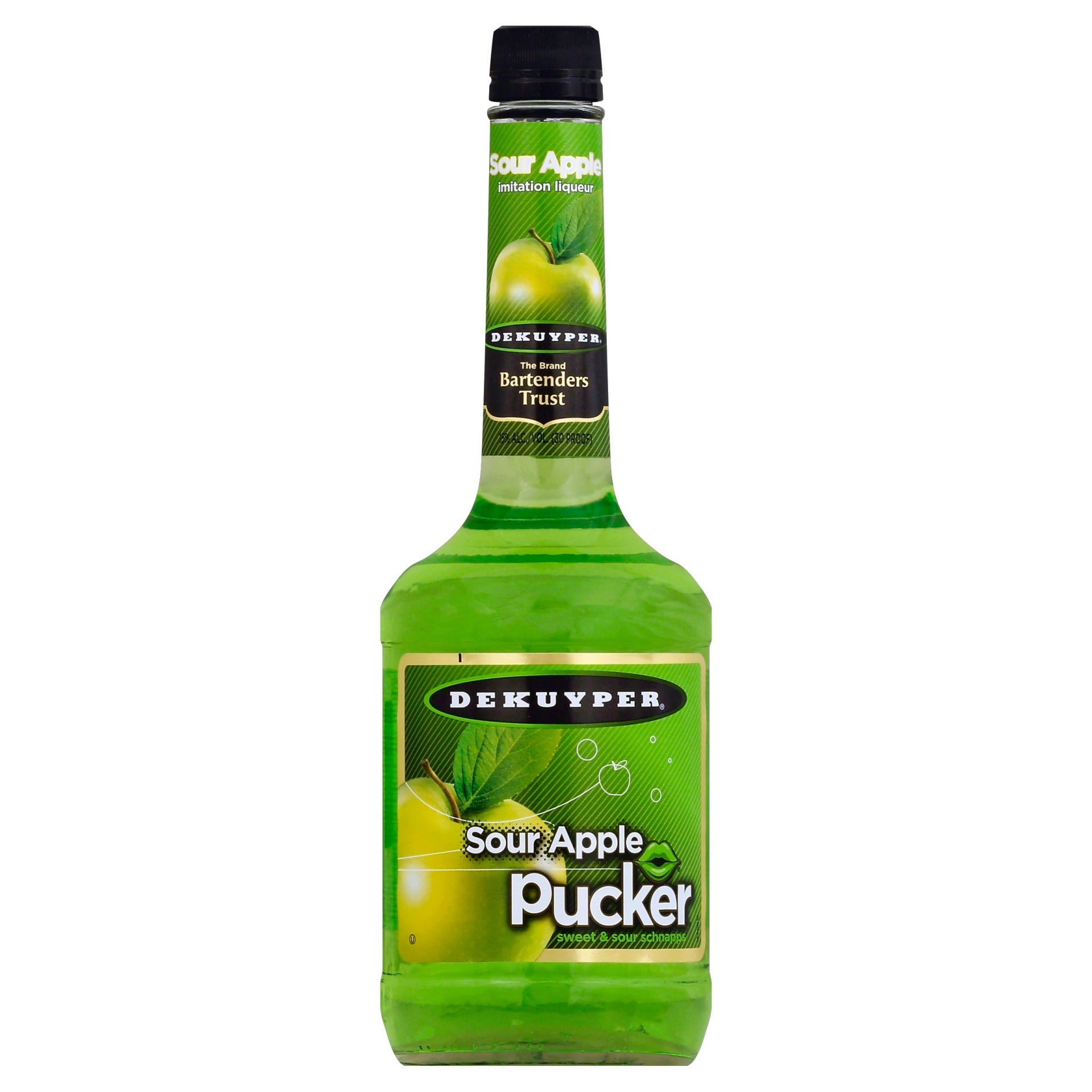 slide 1 of 1, DeKuyper Sour Apple Pucker Liqueur, 750 ml