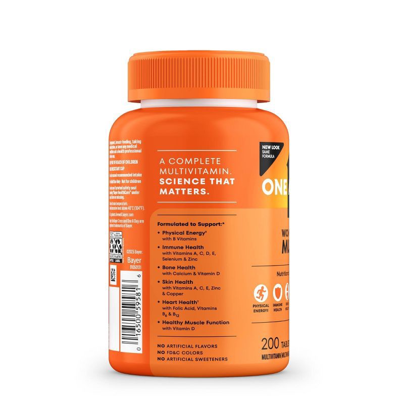 slide 2 of 9, One A Day Women's Multivitamin with Biotin, & Skin Health Support Tablets - 200ct, 200 ct