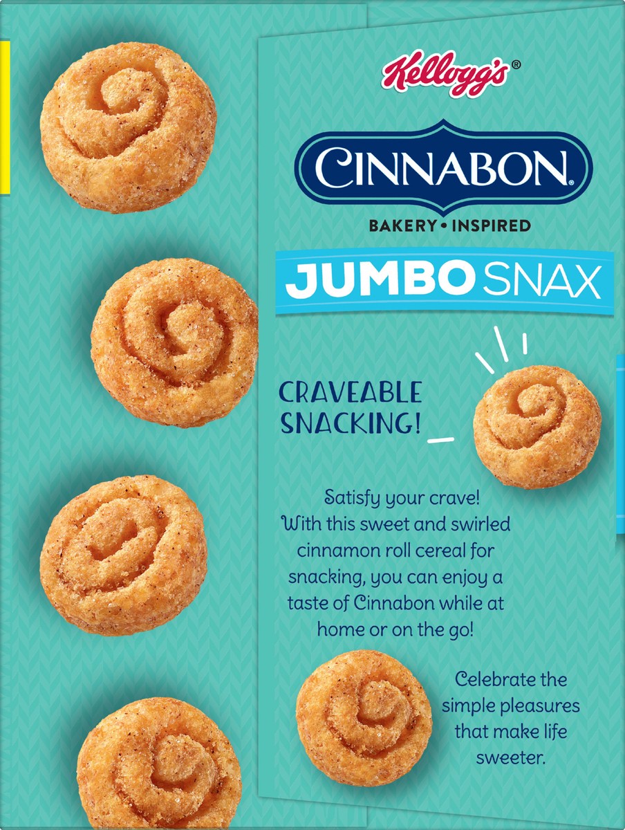 slide 6 of 7, Kellogg's Jumbo Snax Cinnabon Cereal Snacks, Bakery Inspired, Cinnamon Roll, 5.04oz Box, 12 Bags, 5.04 oz