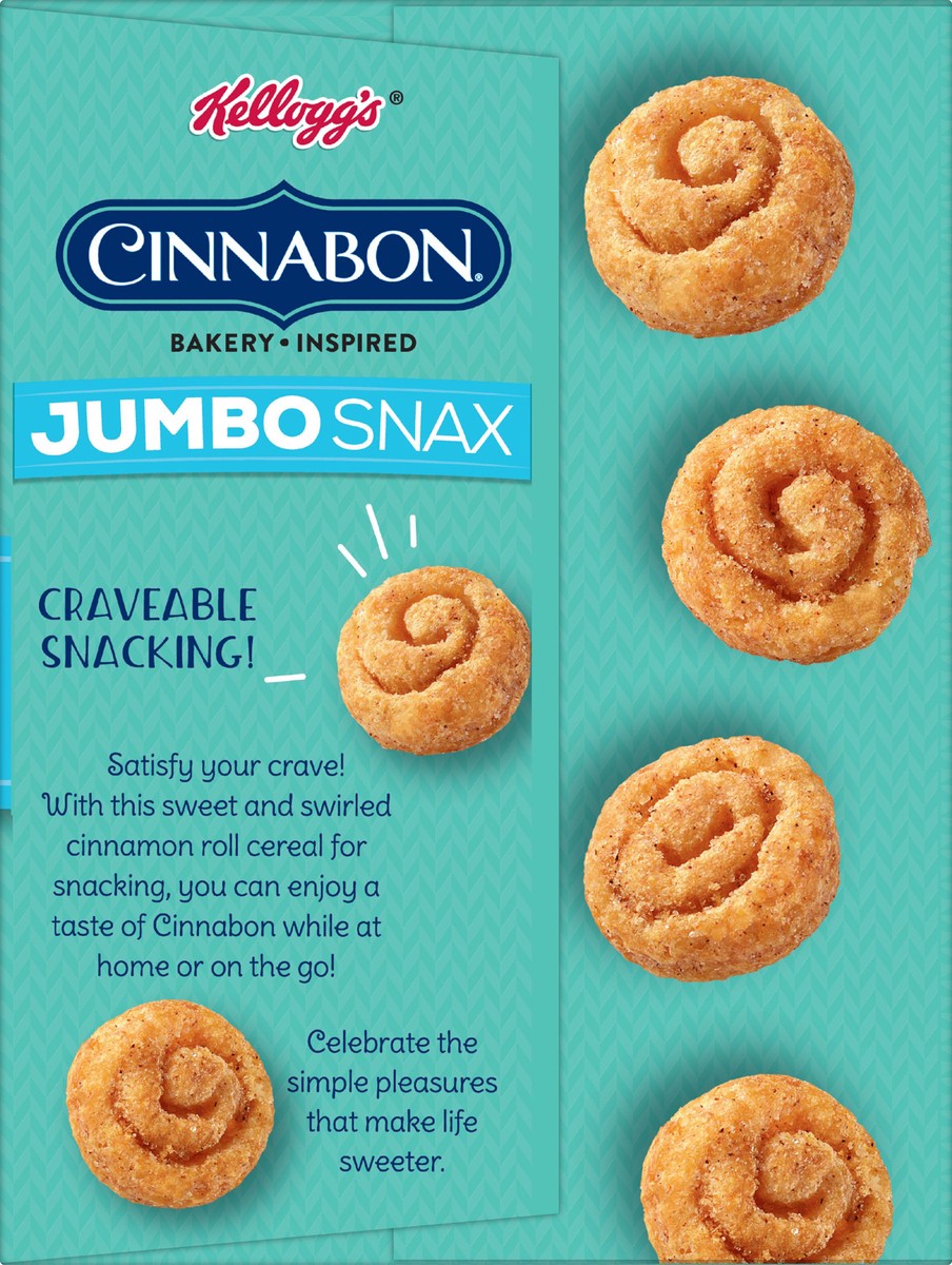 slide 3 of 7, Kellogg's Jumbo Snax Cinnabon Cereal Snacks, Bakery Inspired, Cinnamon Roll, 5.04oz Box, 12 Bags, 5.04 oz
