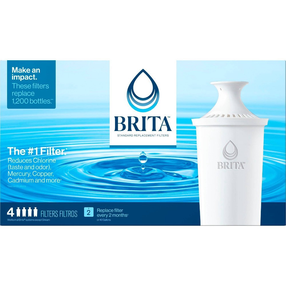 slide 7 of 19, Brita Replacement Water Filters for Brita Water Pitchers and Dispensers - 4ct, 4 ct