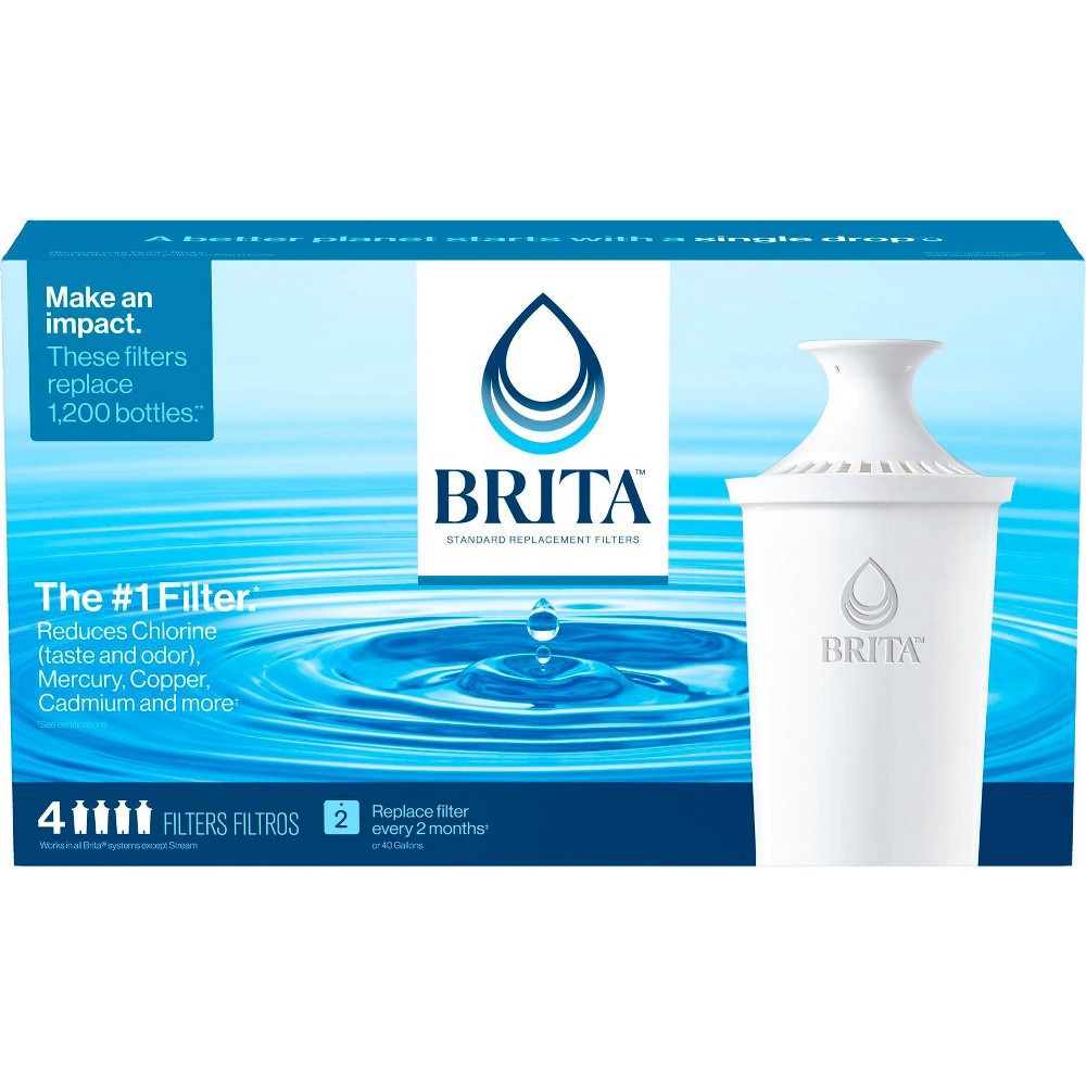 slide 8 of 19, Brita Replacement Water Filters for Brita Water Pitchers and Dispensers - 4ct, 4 ct