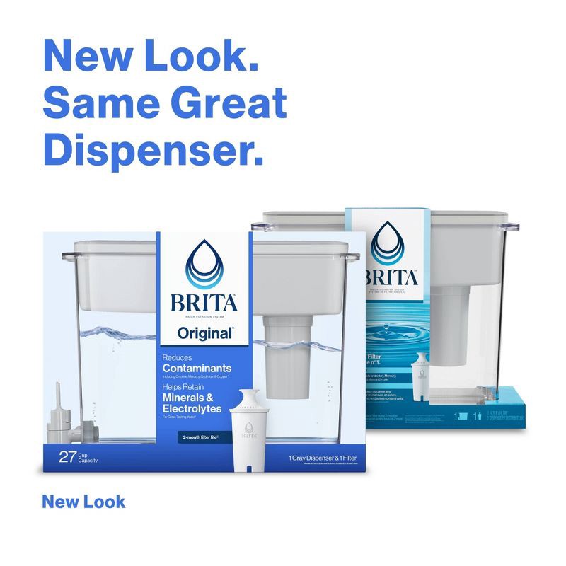 slide 4 of 15, Brita Extra Large 27-Cup UltraMax Filtered Water Dispenser with Filter - Gray: Water Filtration, Hand Wash, Flip-Top Lid, 1 ct