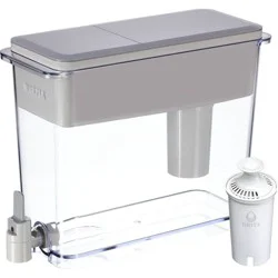 Brita Extra Large 27-Cup UltraMax Filtered Water Dispenser with Filter - Gray: Water Filtration, Hand Wash, Flip-Top Lid