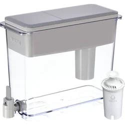Brita Extra Large 27-Cup UltraMax Filtered Water Dispenser with Filter - Gray: Water Filtration, Hand Wash, Flip-Top Lid
