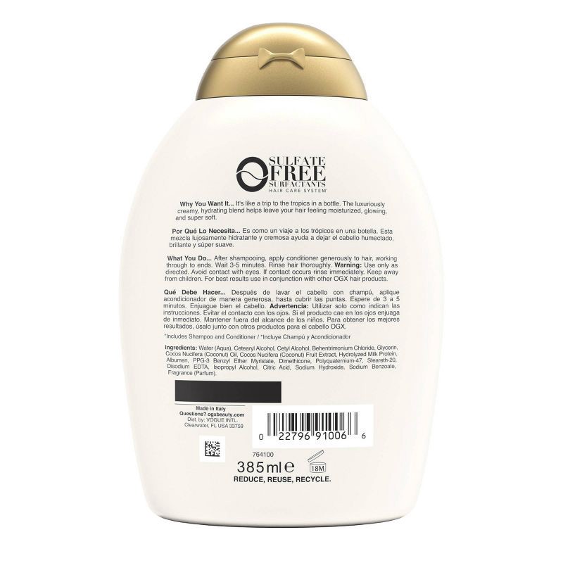 slide 2 of 10, OGX Nourishing + Coconut Milk Conditioner for Strong & Healthy Hair - 13 fl oz, 13 fl oz