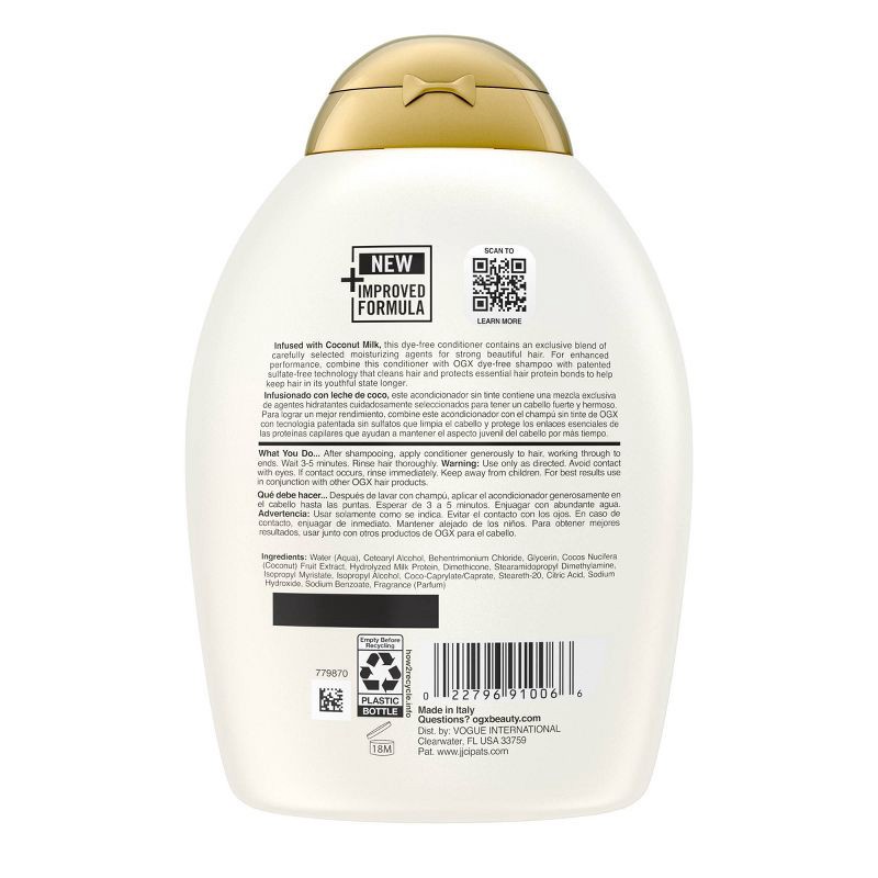 slide 10 of 10, OGX Nourishing + Coconut Milk Conditioner for Strong & Healthy Hair - 13 fl oz, 13 fl oz