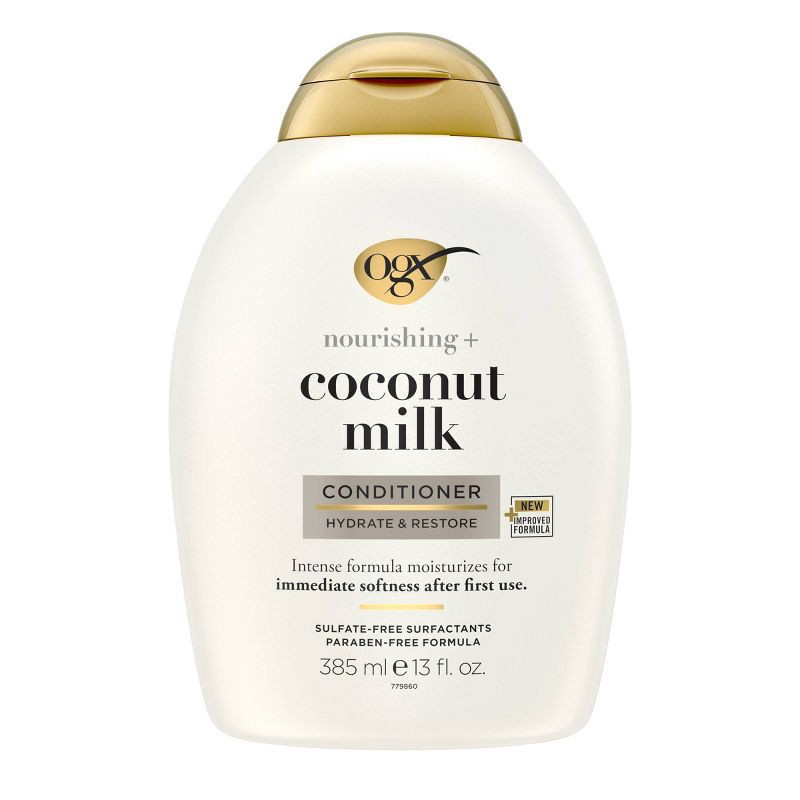 slide 1 of 10, OGX Nourishing + Coconut Milk Conditioner for Strong & Healthy Hair - 13 fl oz, 13 fl oz