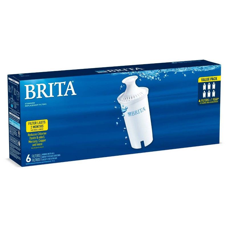 slide 11 of 13, Brita Replacement Water Filters for Brita Water Pitchers and Dispensers - 6ct, 6 ct