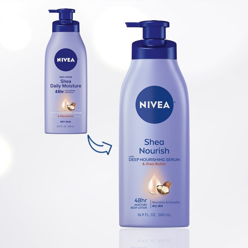 slide 2 of 6, NIVEA Shea Nourish Dry Skin Body Lotion with Shea Butter - 16.9 fl oz, 16.9 fl oz