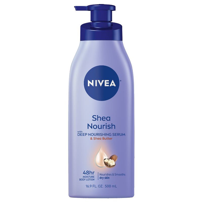 slide 1 of 6, NIVEA Shea Nourish Dry Skin Body Lotion with Shea Butter - 16.9 fl oz, 16.9 fl oz