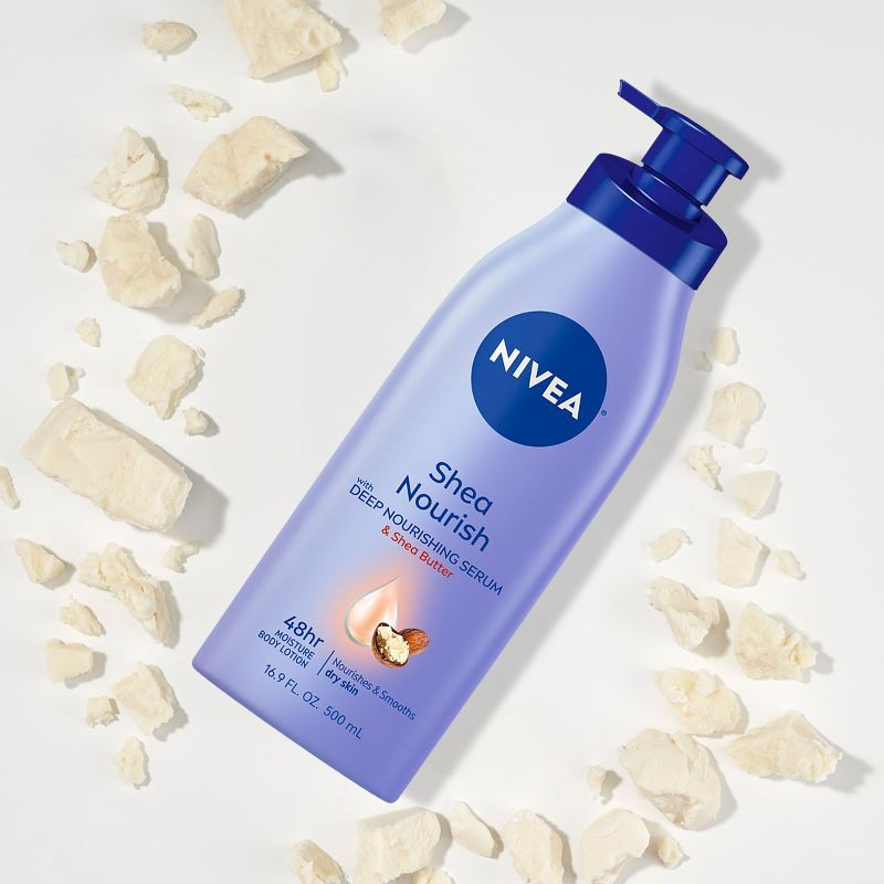 slide 4 of 6, NIVEA Shea Nourish Dry Skin Body Lotion with Shea Butter - 16.9 fl oz, 16.9 fl oz