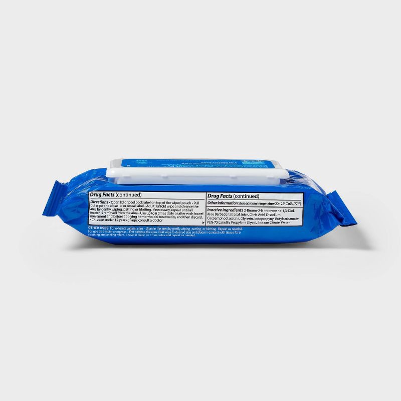 slide 5 of 5, Medicated Hemorrhoid Fragrance free Wipes - 48ct - up&up™, 48 ct