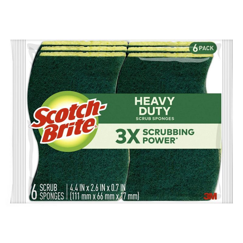slide 1 of 14, Scotch-Brite Heavy Duty Scrub Sponges - 6ct, 6 ct