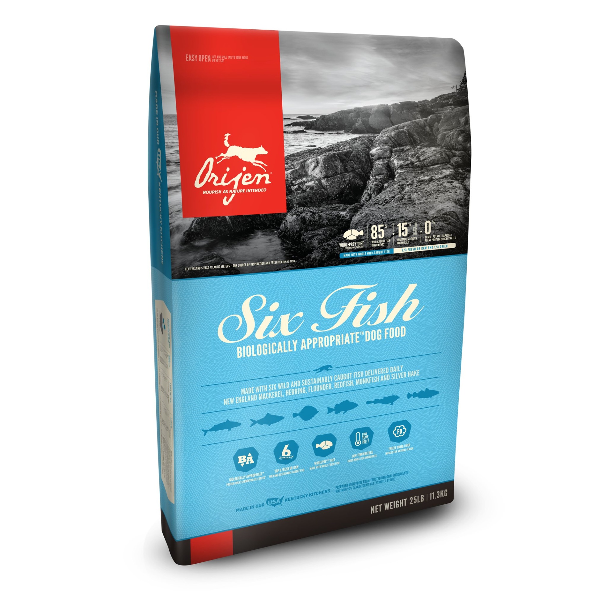 slide 1 of 1, Orijen Six Fish Dry Dog Food, 25 lb
