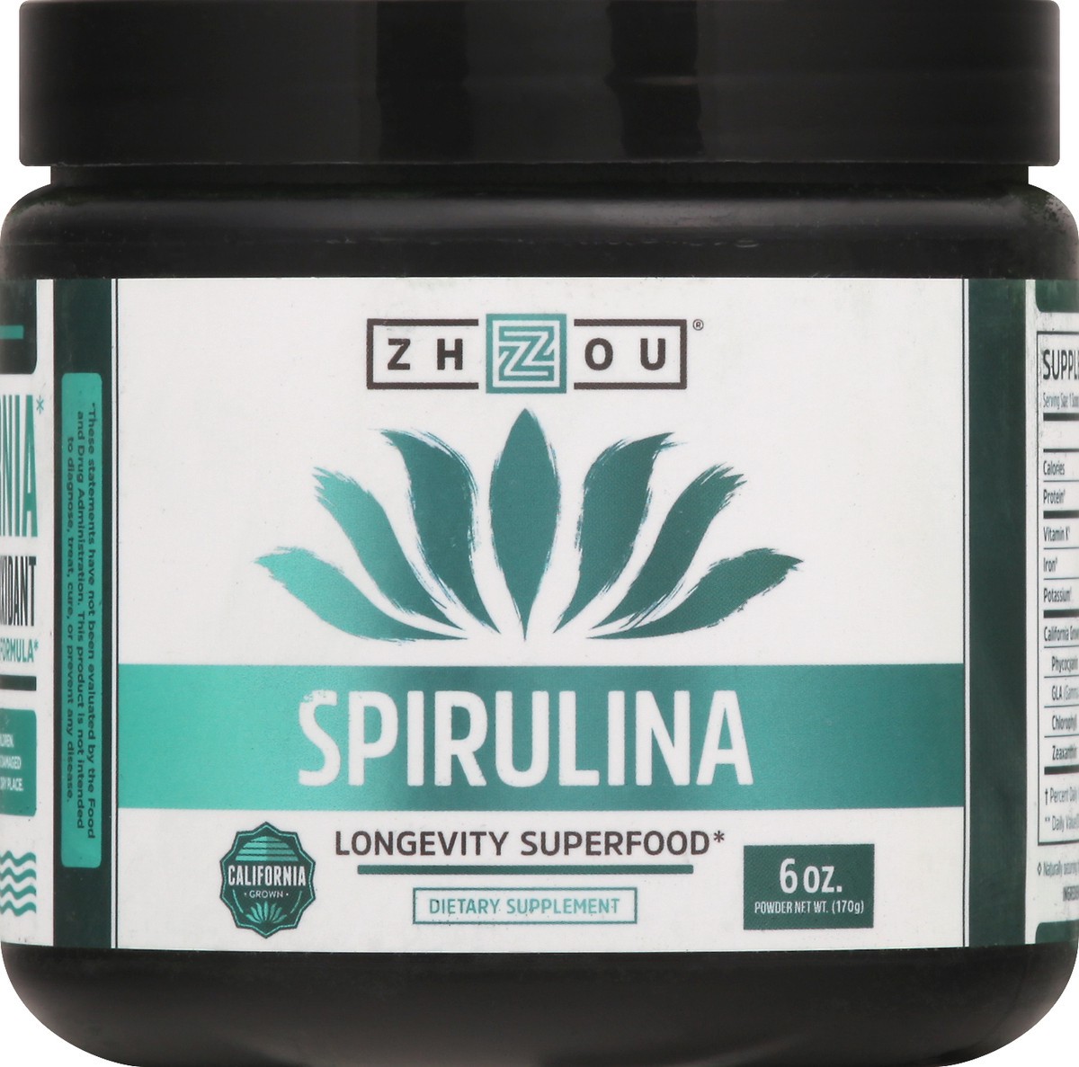 slide 1 of 7, Zhou Spirulina Powder Longevity Superfood, 6 oz