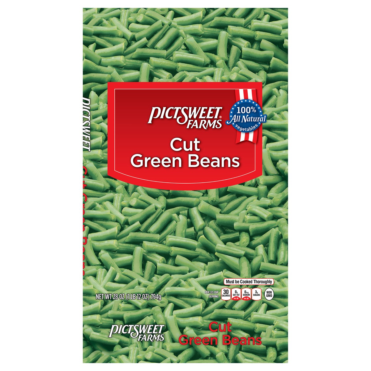 slide 1 of 8, Pictsweet Clear Bag Green Beans, 28 oz