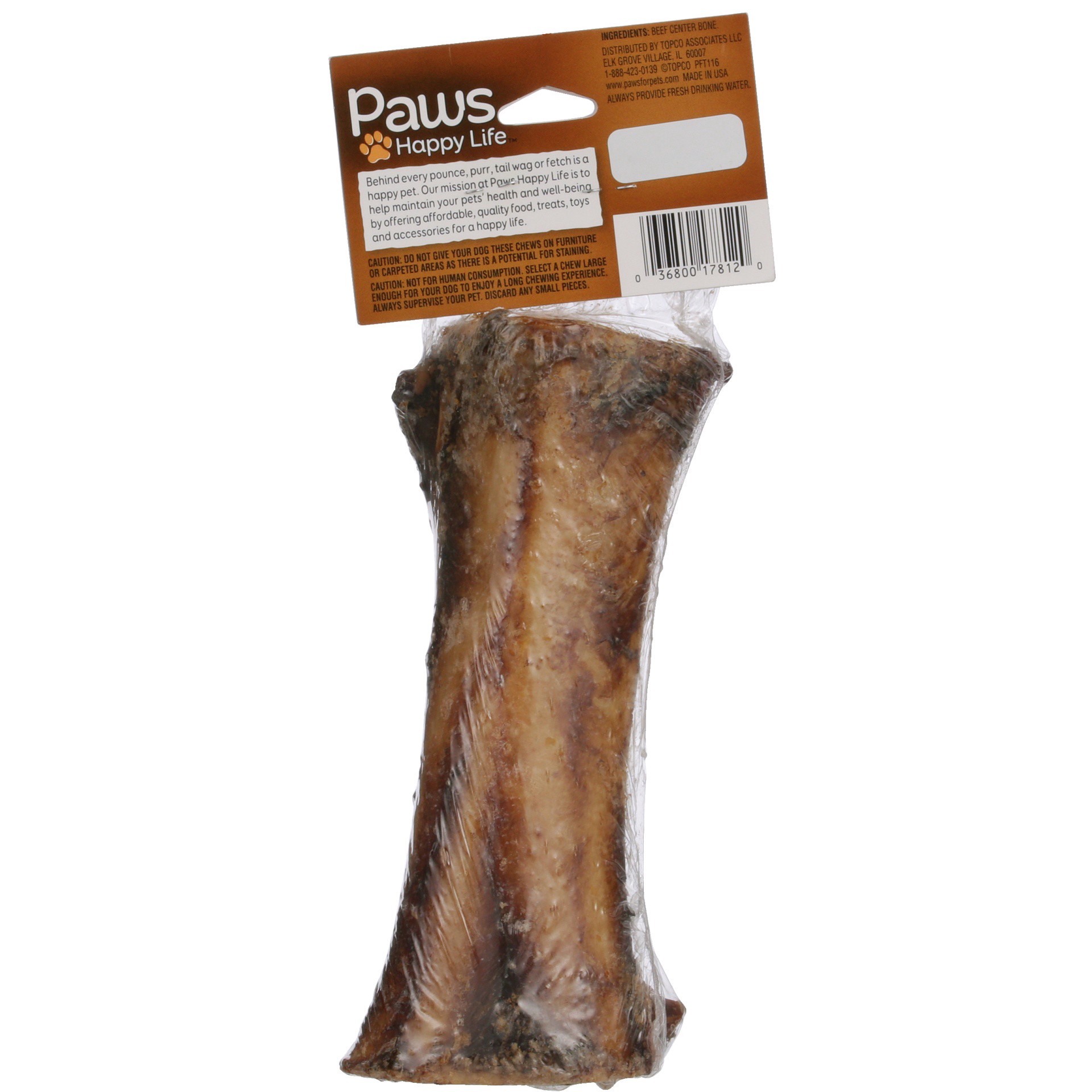 slide 6 of 6, Paws Happy Life Naturals Meaty Center Cut Beef Bone For Medium & Large Dogs, 1 ct