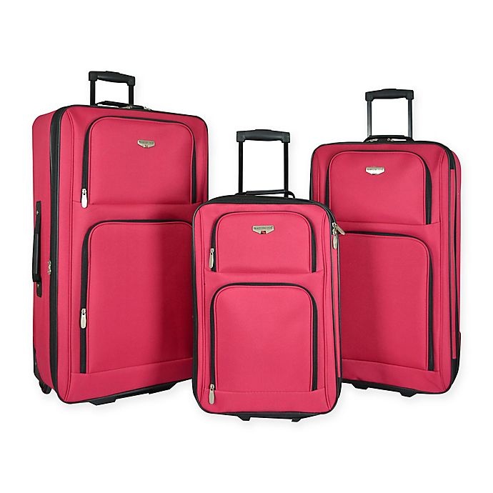 slide 1 of 4, Traveler's Club Luggage Travelers Club Genova Luggage Set - Red, 3 ct