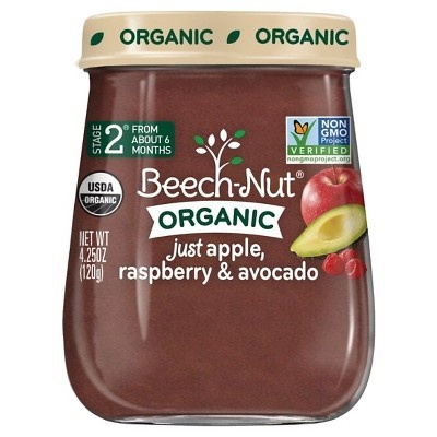 slide 1 of 1, Beech-Nut Just Apple, Raspberry & Avocado Stage 2, 4.25 oz