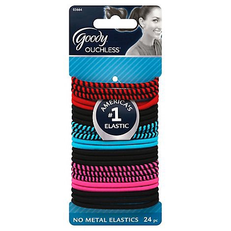 slide 1 of 1, Goody Elastics Ouchless Thick 4mm Rockstar- 24 Count, 24 ct