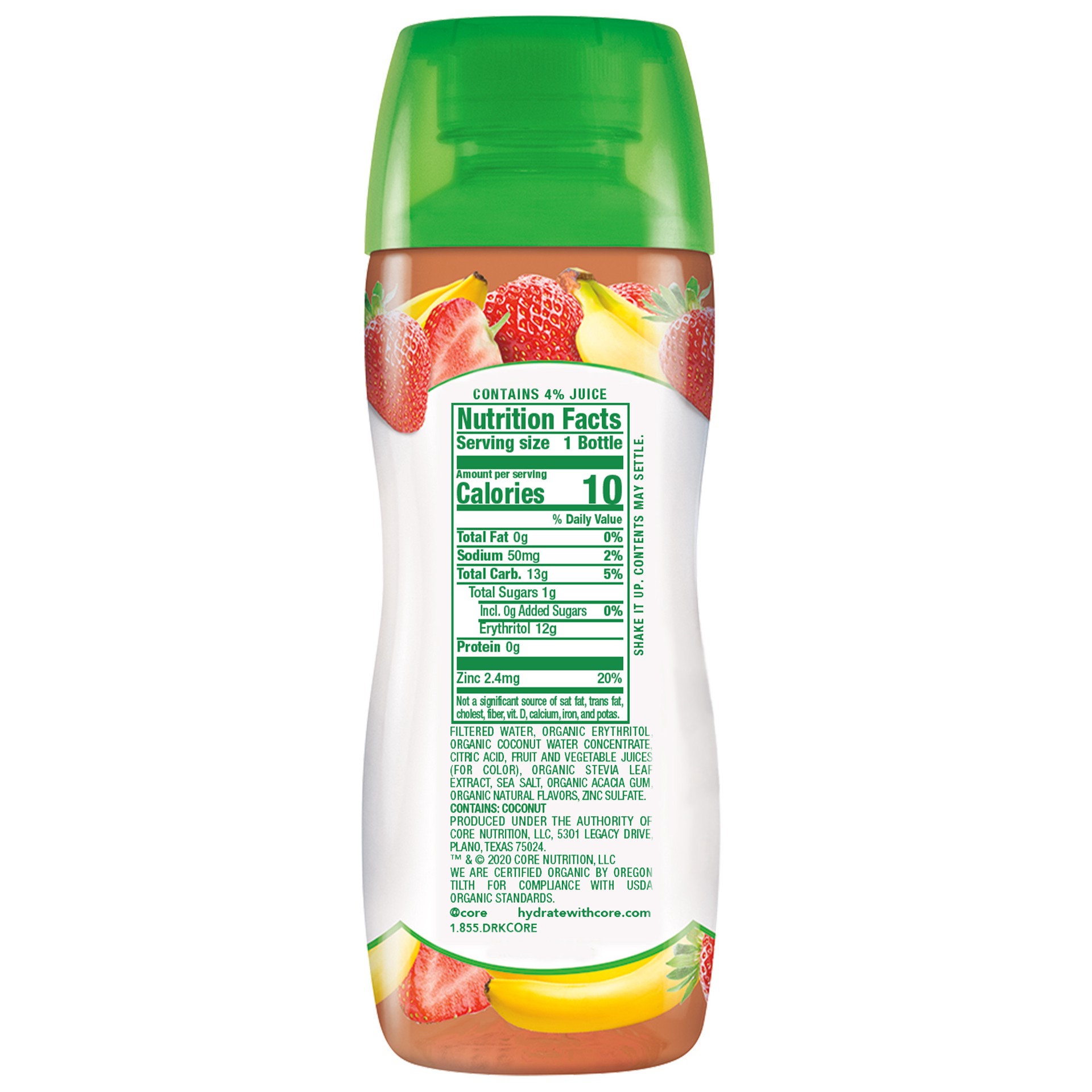 slide 3 of 3, Core Strwbrry Banana Organic Water - 16.9 fl oz, 16.9 oz