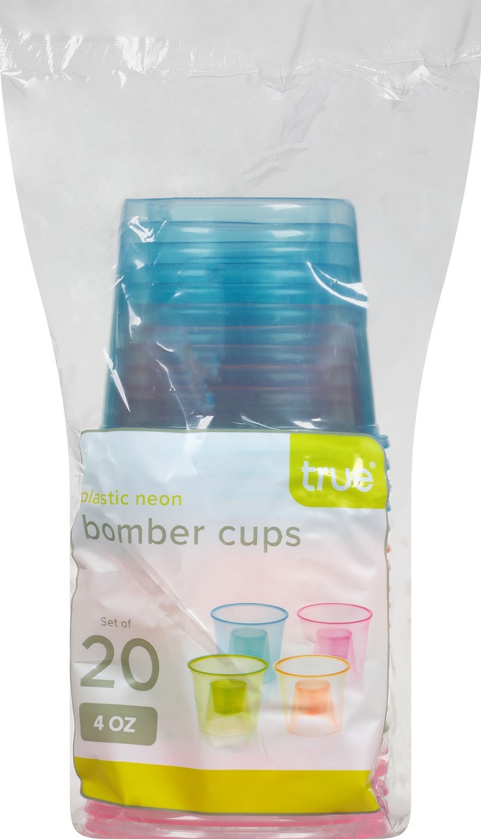 slide 9 of 11, TRUE 4 Ounce Plastic Neon Bomber Cups 20 ea, 20 ct