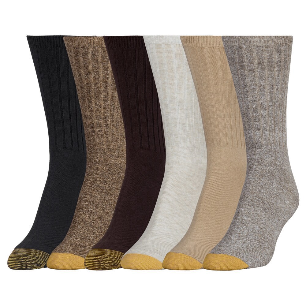 slide 1 of 1, Gold Toe 6pk Rib Crew, 6 ct
