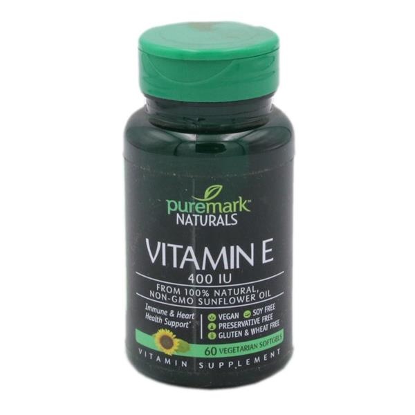 slide 1 of 1, Puremark Naturals Vitamin E 400Iu Softgels, 60 ct