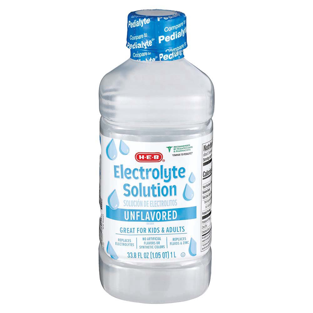slide 1 of 1, H-E-B Electrolyte Solution – Unflavored, 1 liter