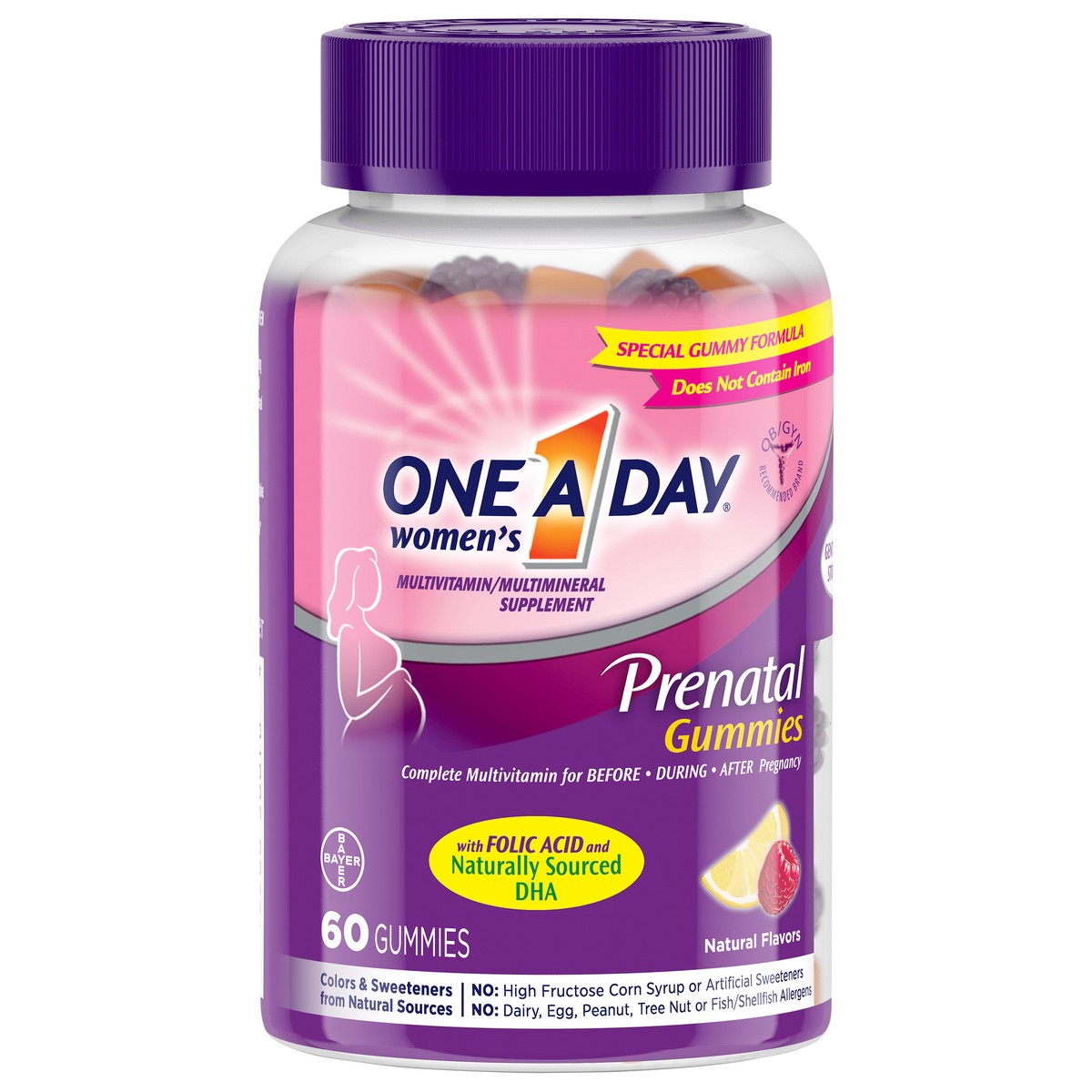 slide 5 of 6, One A Day Women's Prenatal Gummies 60 ea Bottle, 60 ct