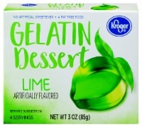slide 1 of 1, Kroger Lime Gelatin Dessert, 3 oz