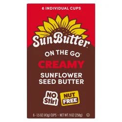 SunButter On the Go Creamy Sunflower Butter 6 - 1.5 oz Cups