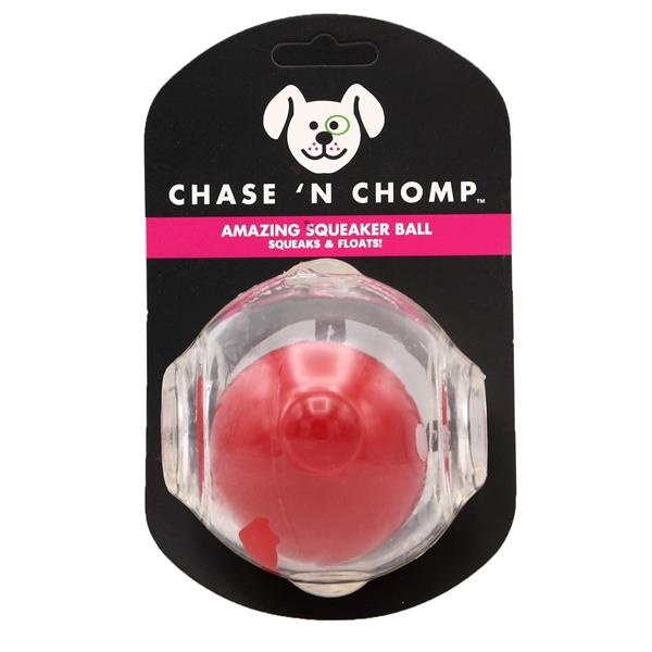 slide 1 of 1, Chase N Chomp Amazing Squeaker Ball Squeaks & Floats Dog Toy, 1 ct