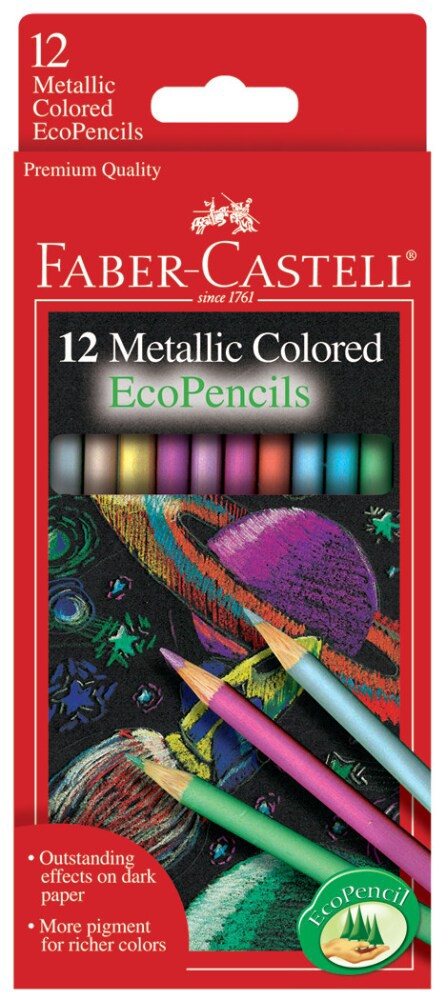 slide 1 of 1, Faber-Castell Metallic Colored EcoPencils, 12 ct