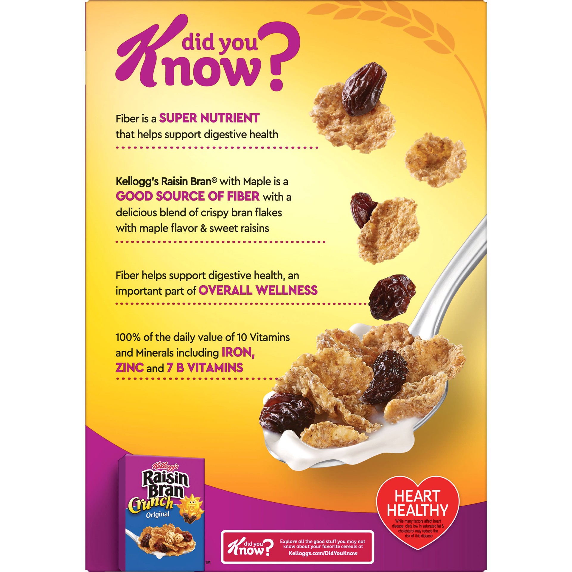 slide 2 of 5, Raisin Bran Kellogg's Raisin Bran Breakfast Cereal, Fiber Cereal, Family Breakfast, Maple Flavor, 14.8oz Box (1 Box), 14.8 oz
