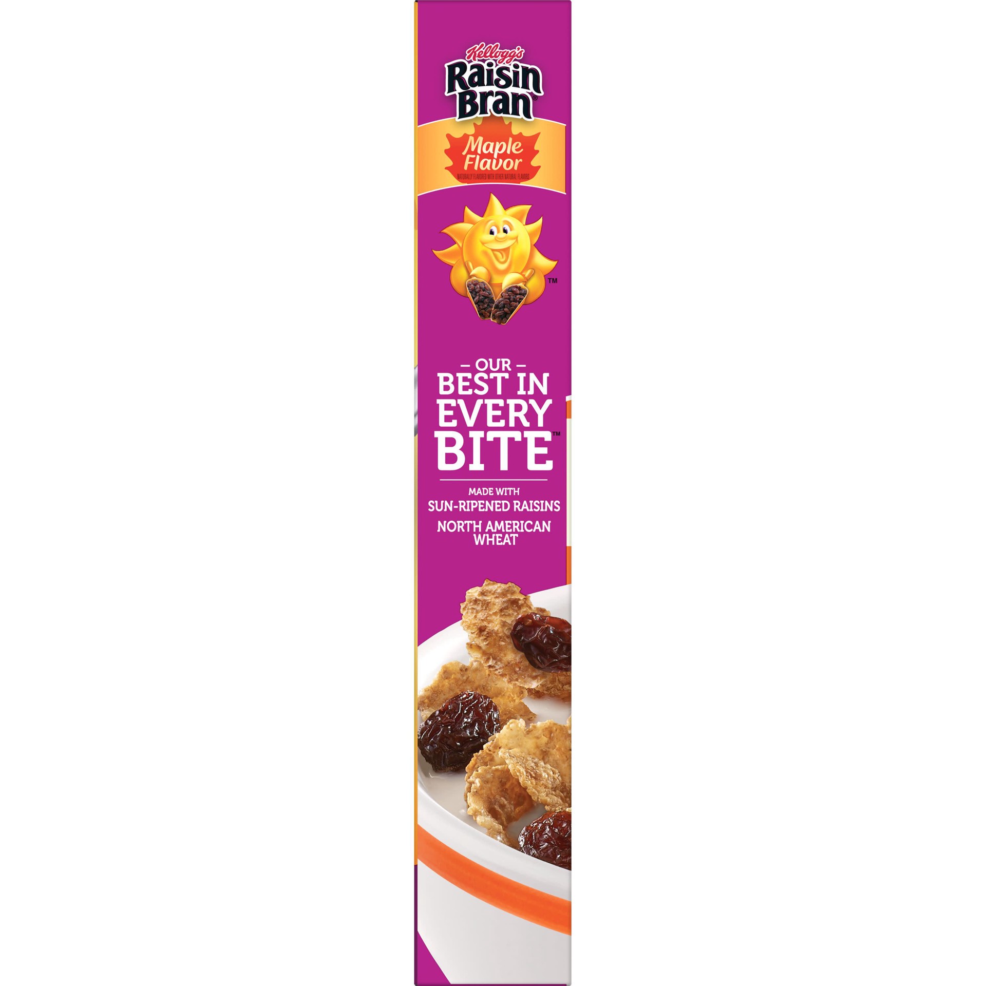 slide 3 of 5, Raisin Bran Kellogg's Raisin Bran Breakfast Cereal, Fiber Cereal, Family Breakfast, Maple Flavor, 14.8oz Box (1 Box), 14.8 oz