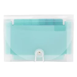 Office Depot Brand Polypropylene Accordion Expanding File, 13 Pocket, 6'' Expansion, Coupon Size, Teal