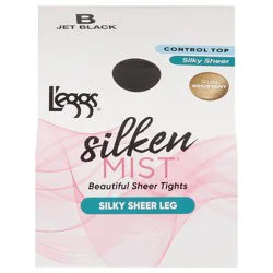 L'eggs Silken Mist Jet Black Silky Sheer Tights - 1 ea