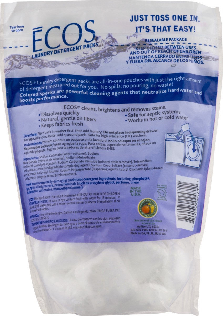 slide 9 of 9, ECOS Free & Clear Laundry Detergent Packs 20 ea, 20 ct